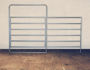 6 Rail Corral Panel With Gate